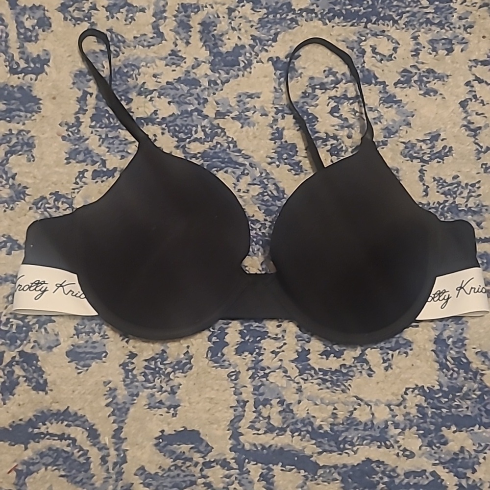 Knotty Knickers sz 36 D black white bra WL195